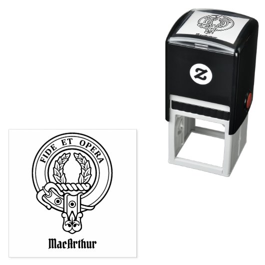 Clan MacArthur Crest Zelfinktende Stempel (In situ)