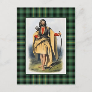 Clan MacArthur  Illustratie Tartan Lijst Briefkaart