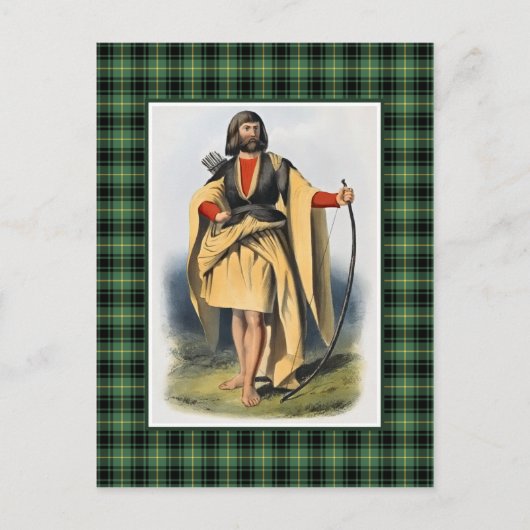Clan MacArthur  Illustratie Tartan Lijst Briefkaart (Voorkant)