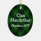 Clan MacArthur Scottish Tartan Keramisch Ornament (Rechts)