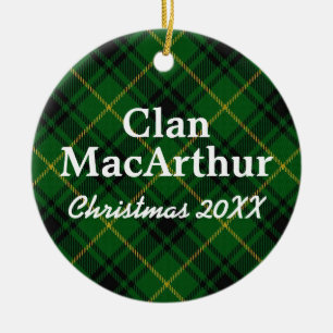 Clan MacArthur Scottish Tartan Keramisch Ornament