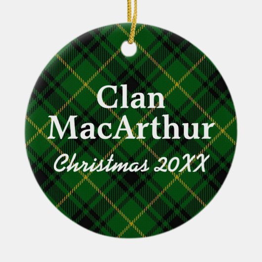 Clan MacArthur Scottish Tartan Keramisch Ornament (Voorkant)