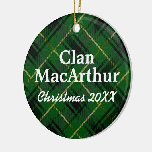Clan MacArthur Scottish Tartan Keramisch Ornament (Links)