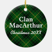Clan MacArthur Scottish Tartan Keramisch Ornament (Achterkant)