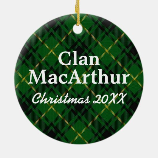 Clan MacArthur Scottish Tartan Keramisch Ornament (Achterkant)