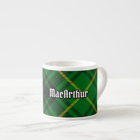 Clan MacArthur Tartan Espresso Kop (Voorkant rechts)