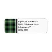 Clan MacArthur Tartan Green Pset Etiket (Voorkant)