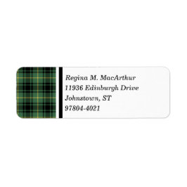 Clan MacArthur Tartan Green Pset Etiket