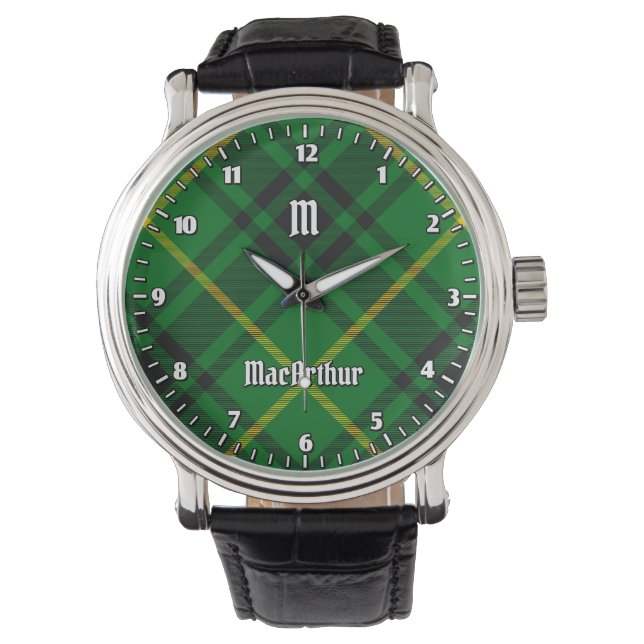 Clan MacArthur Tartan Horloge (Voorkant)