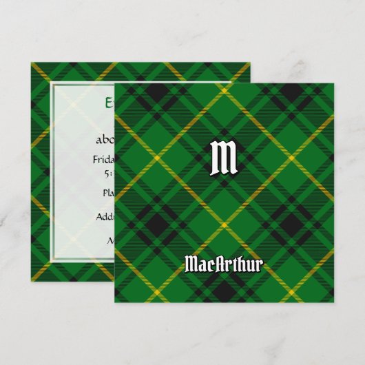 Clan MacArthur Tartan Kaart (Voorkant / Achterkant)