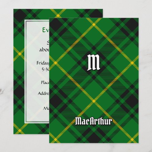 Clan MacArthur Tartan Kaart (Voorkant / Achterkant)