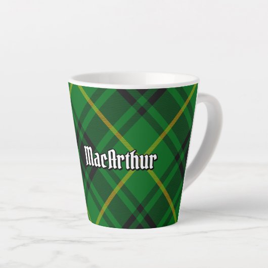 Clan MacArthur Tartan Latte Mok (Rechterhoek)