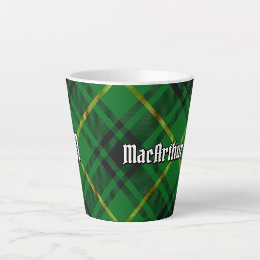 Clan MacArthur Tartan Latte Mok (Voorkant)