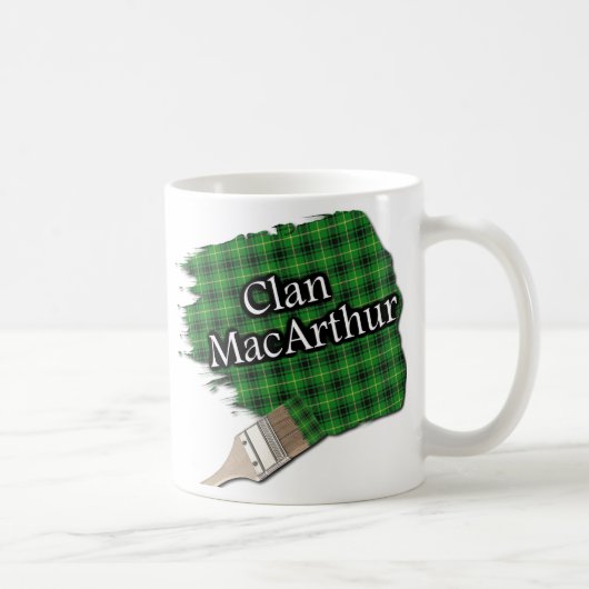 Clan MacArthur Tartan Paint Brush Cup Mok (Rechts)