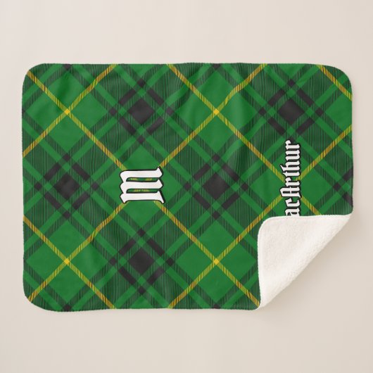 Clan MacArthur Tartan Sherpa Deken (Voorkant (horizontaal))