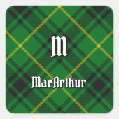 Clan MacArthur Tartan Vierkante Sticker (Voorkant)