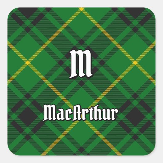 Clan MacArthur Tartan Vierkante Sticker (Voorkant)
