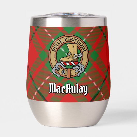 Clan MacAulay Crest boven Tartan (Voorkant)
