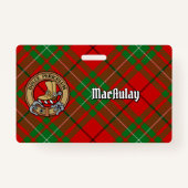 Clan MacAulay Crest boven Tartan Badge (Voorkant)