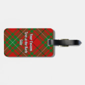 Clan MacAulay Crest boven Tartan Bagagelabel (Achterkant horizontaal)