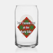 Clan MacAulay Crest boven Tartan Blikvorm Glas (Achterkant)