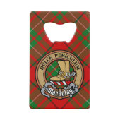 Clan MacAulay Crest boven Tartan Creditkaart Flessenopener (Voorkant)