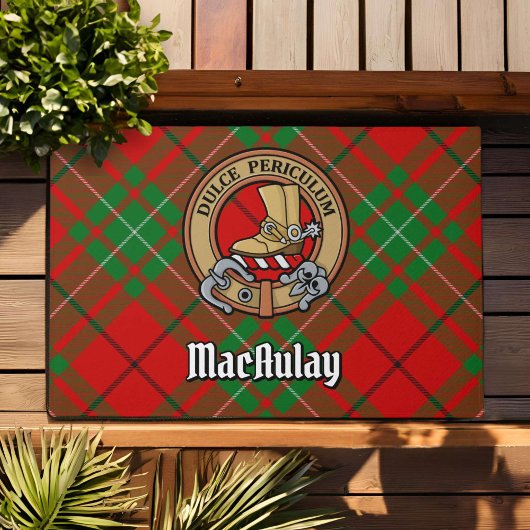 Clan MacAulay Crest boven Tartan Deurmat