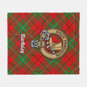 Clan MacAulay Crest boven Tartan Fleece Deken (Voorkant (Horizontaal))