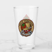 Clan MacAulay Crest boven Tartan Glas (Voorkant)