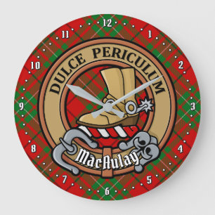 Clan MacAulay Crest boven Tartan Grote Klok