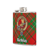 Clan MacAulay Crest boven Tartan Heupfles (Links)