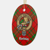 Clan MacAulay Crest boven Tartan Keramisch Ornament (Links)