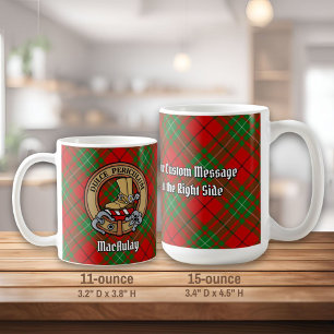 Clan MacAulay Crest boven Tartan Koffiemok