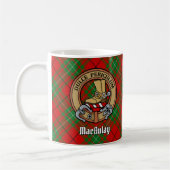 Clan MacAulay Crest boven Tartan Koffiemok (Links)