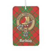Clan MacAulay Crest boven Tartan Luchtverfrisser (Voorkant)