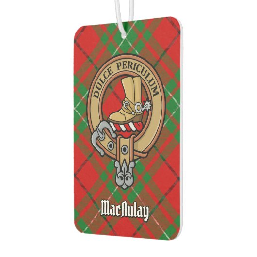 Clan MacAulay Crest boven Tartan Luchtverfrisser (Links)