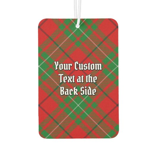 Clan MacAulay Crest boven Tartan Luchtverfrisser (Achterkant)