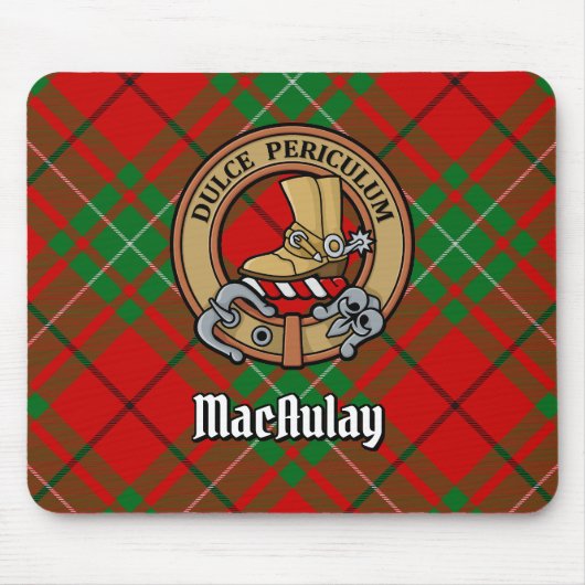 Clan MacAulay Crest boven Tartan Muismat (Voorkant)