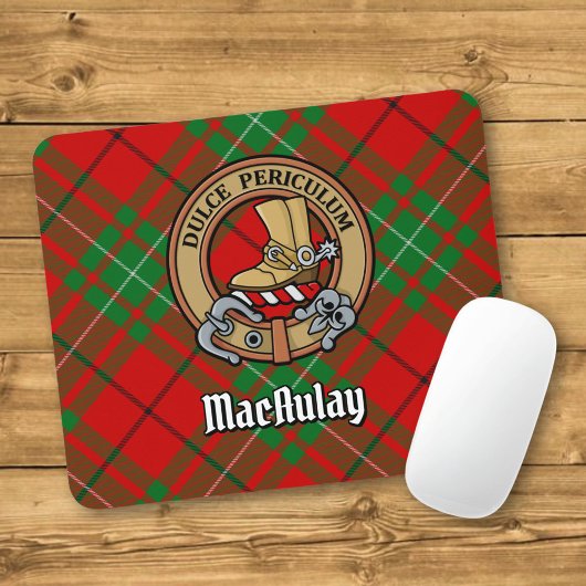 Clan MacAulay Crest boven Tartan Muismat