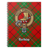Clan MacAulay Crest boven Tartan Notitieboek (Voorkant)