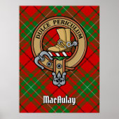 Clan MacAulay Crest boven Tartan Poster (Voorkant)