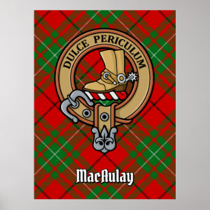 Clan MacAulay Crest boven Tartan Poster