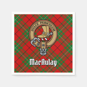 Clan MacAulay Crest boven Tartan Servet