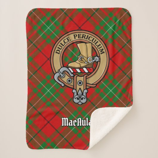 Clan MacAulay Crest boven Tartan Sherpa Deken (Voorkant)