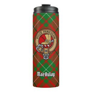 Clan MacAulay Crest boven Tartan Thermosbeker
