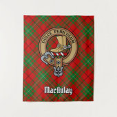 Clan MacAulay Crest boven Tartan Wandkleed (Voorkant)