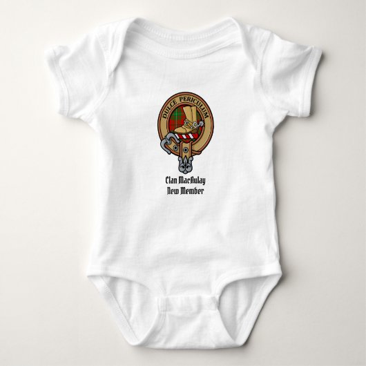 Clan MacAulay Crest over Tartan Baby Bodysuit (Voorkant)