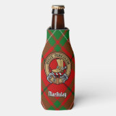 Clan MacAulay Crest over Tartan Bottle Cooler (Fles Voorkant)