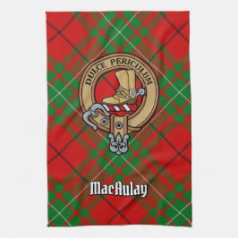 Clan MacAulay Crest over Tartan keukenhanddoek