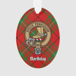 Clan MacAulay Crest over Tartan Ornament